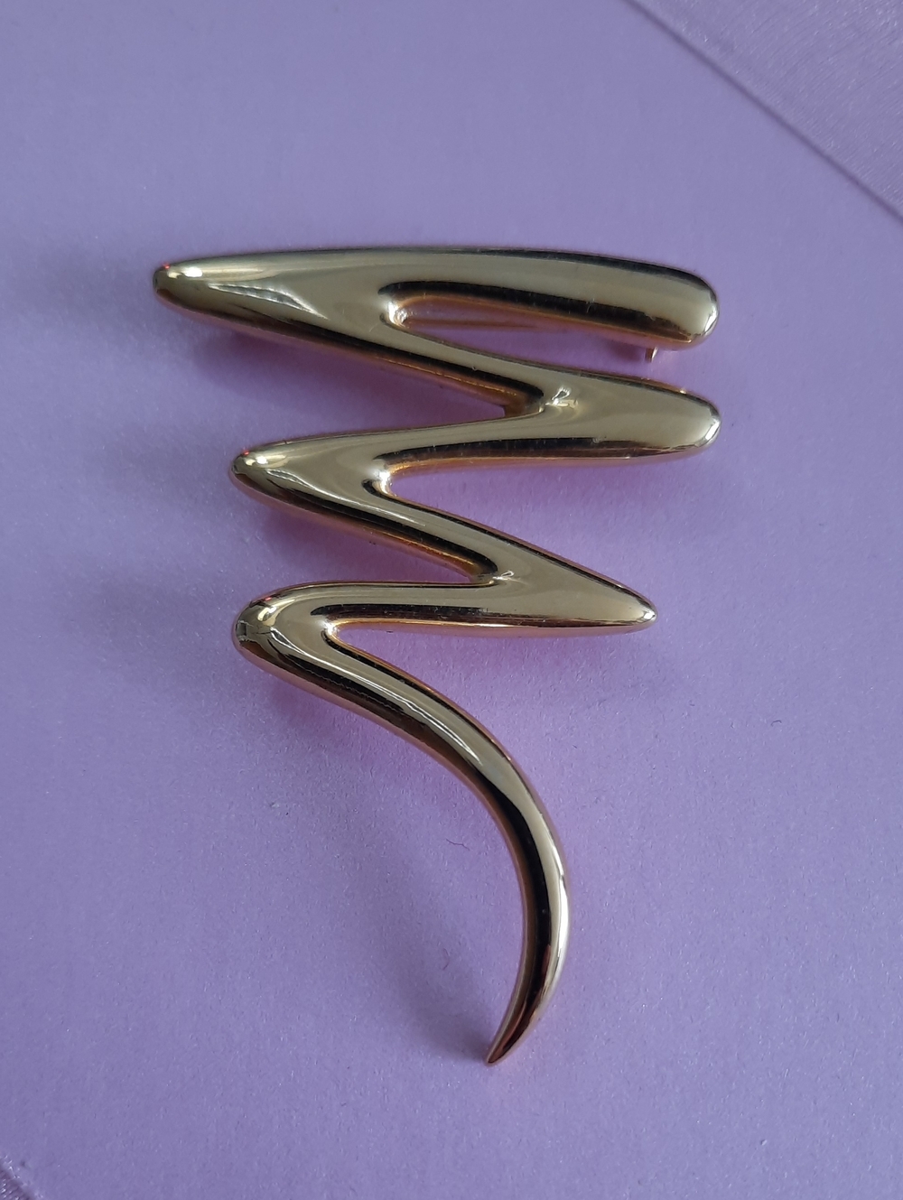 Gold-tone Zigzag Statement Brooch